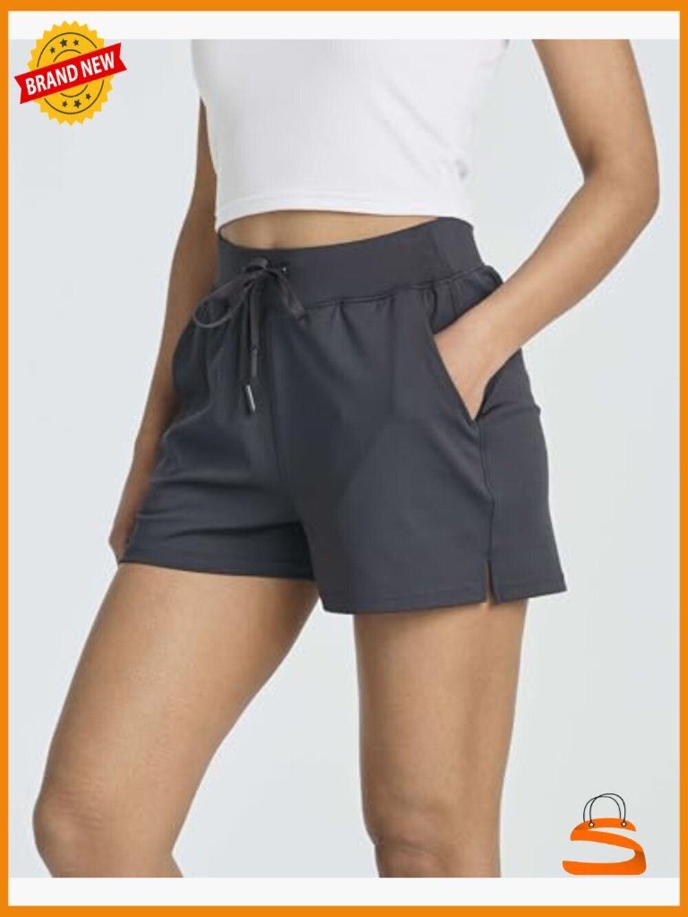 3 Pack Athletic Running Shorts with Pockets for Women - Picture 3 of 7